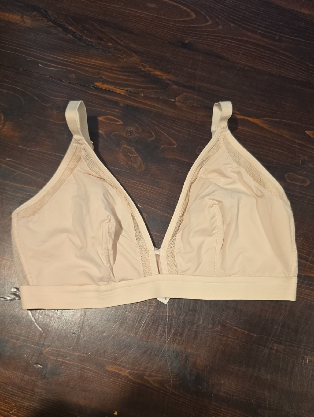 LIVELY Mesh Trim Bralette - Toasted Almond / Beige - Size 2